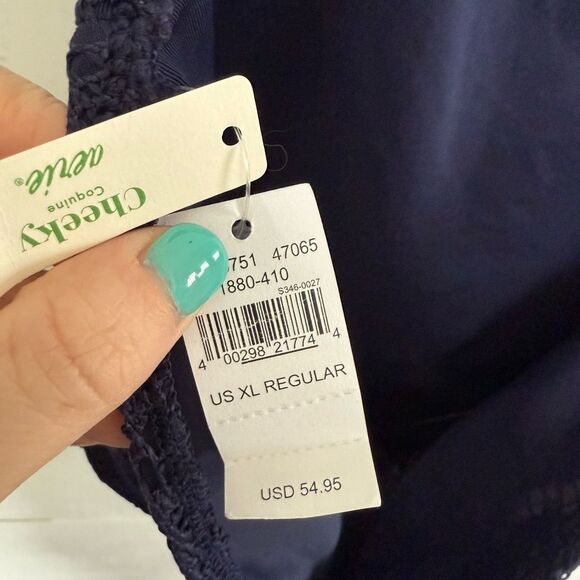 Aerie Women’s XL Navy Blue Lace Patterned One Piece Swim New - Picture 4 of 5